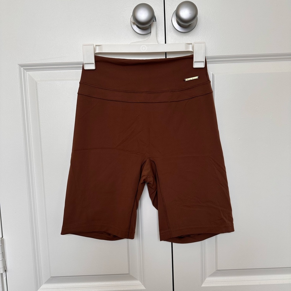 WHITNEY X GYMSHARK Brown Biker Shorts